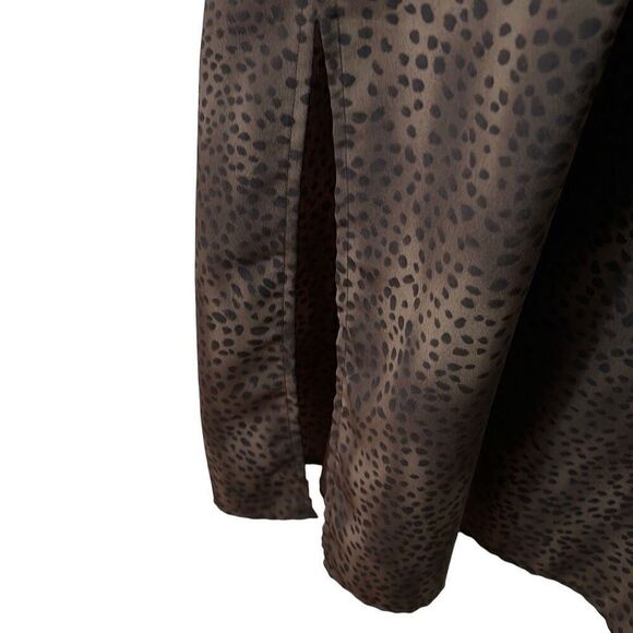 Maggie McNaughton dark brown leopard animal print column maxi dress 1X - Picture 5 of 12